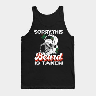 Men's Sorry This Beard is Taken Christmas Funny Santa Beard Tank Top